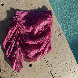 RHODE Marigold Flower Pink Skirt, Size M